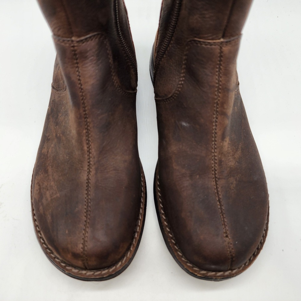 Merrell Clay Waterproof Ankle Boots Womens 5.5 Brown Leather Side Zip Booties - Picture 3 of 10